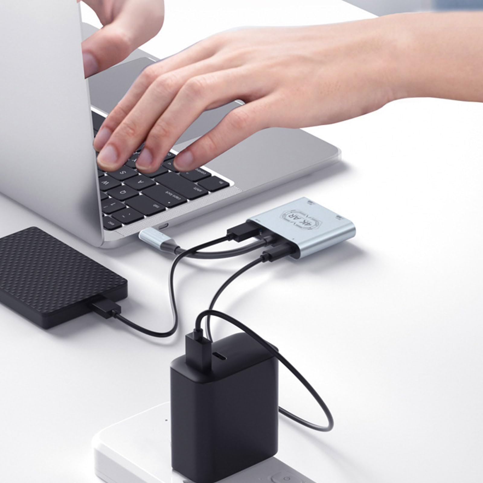 Szybka prędkość Hub typu C do okularów PD100W ładowanie 4K 60Hz wideo USB3.0 transfer danych aluminiowy adapter szybkie ładowanie koncentrator okularów