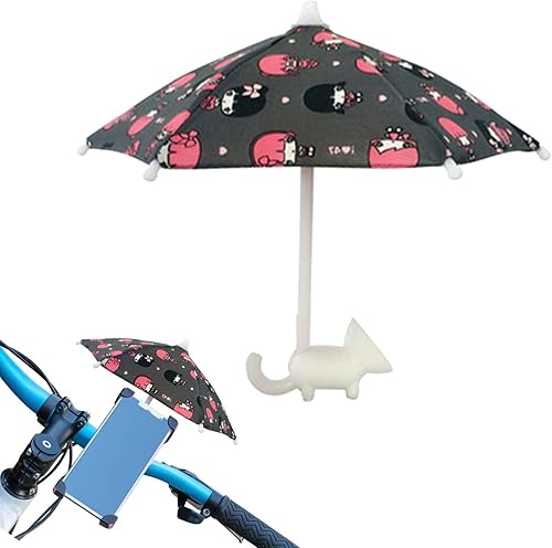 Vista 5 de ALASSE Paraguas de teléfono para sol, lindo paraguas de teléfono, paraguas para teléfono celular al aire libre, soporte de ventosa para teléfono