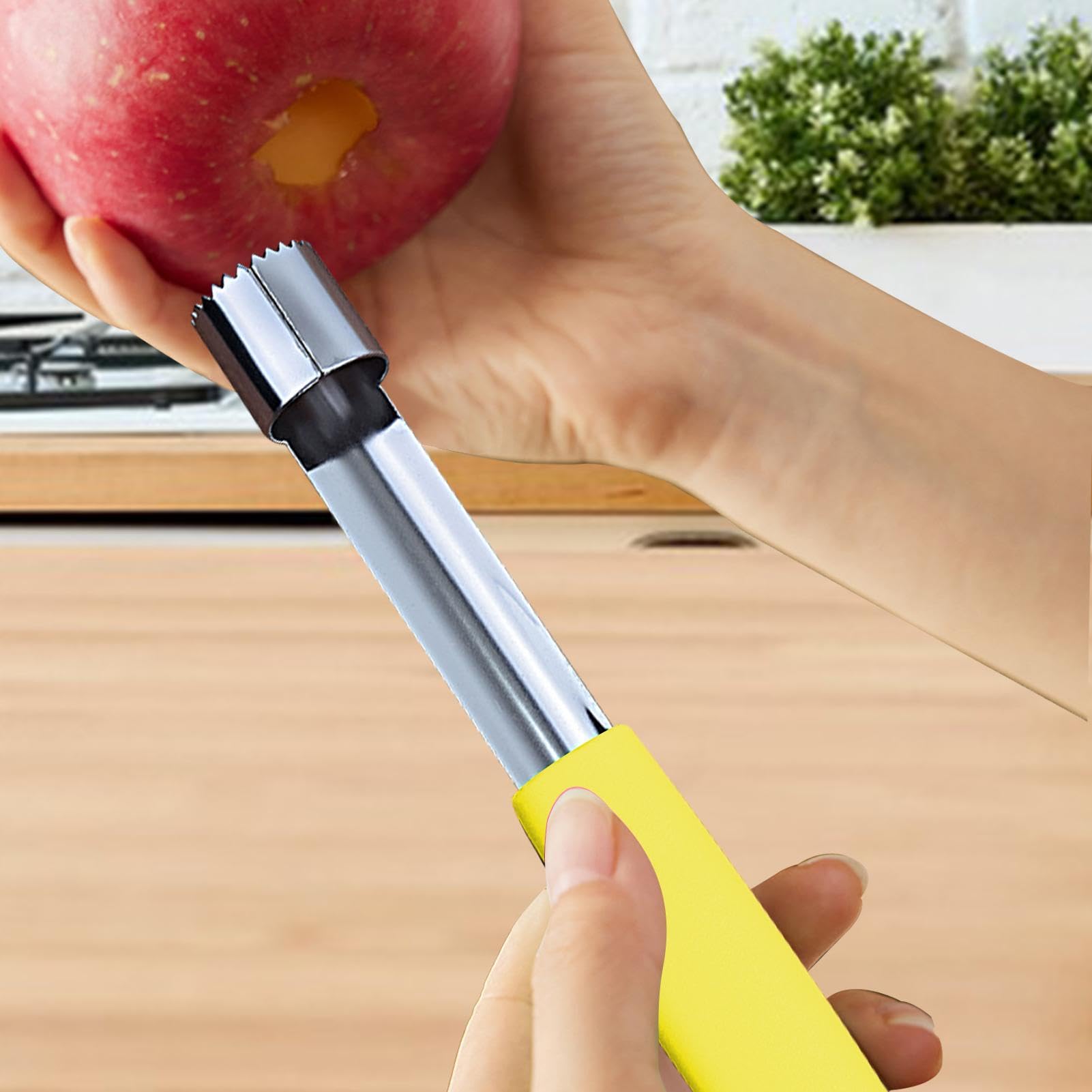 Set Estrattore Torsoli Mela E Pelapatate SCHWERTKRONE - Acciaio Inox, Manico Legno, Made In Germany - Foto 2