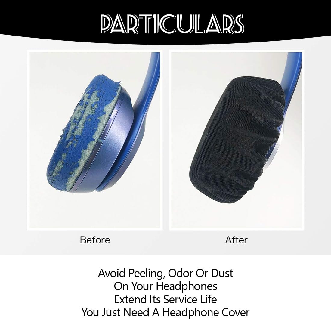 4 pezzi copri cuffie + 1 pezzo copri fascia per cuffie, cuscinetti auricolari lavabili per cuffie, copri fascia per cuffie, protezione dal sudore, per cuffie da 9-11 cm