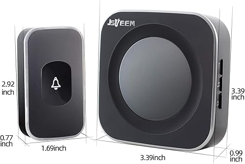 Miniatura 7 de Timbre inalámbrico de 1200 pies, impermeable, timbres y timbres inalámbricos con luz LED flash, 36 melodías, 4 niveles de volumen para oficina en