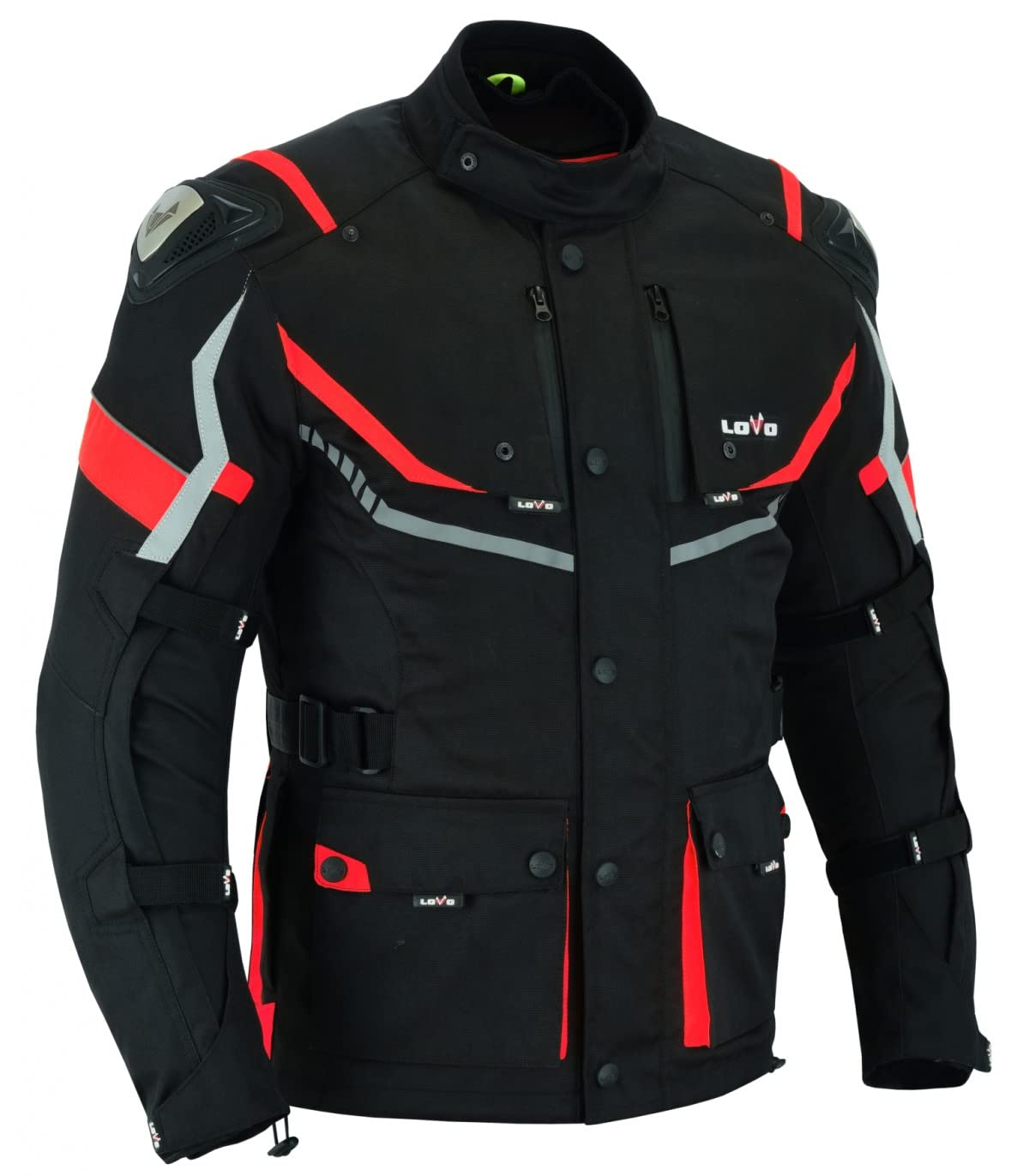 LOVO - Chaqueta Moto Tricapa 4 Estaciones Hombre - Cazadora Moto Hombre con Protecciones - Diseñada para Motoviajeros que Buscan Comodidad y Seguridad - Uso en Verano, Invierno y Climas Cambiantes