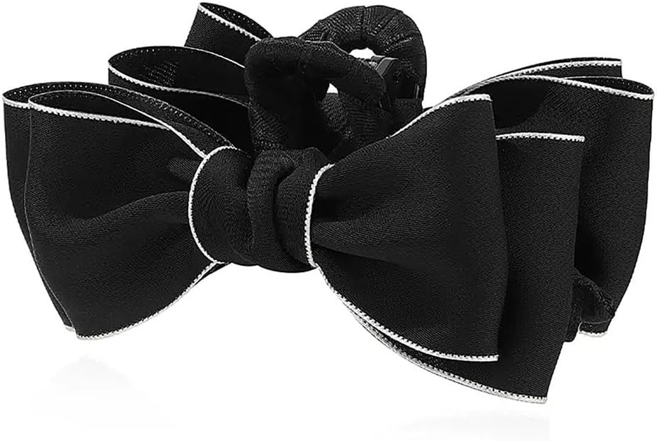 ヘアクリップ女性 両面ボウシャーククリップ レディース ヘアクロークリップ (Color : Black, Size : 12x6.