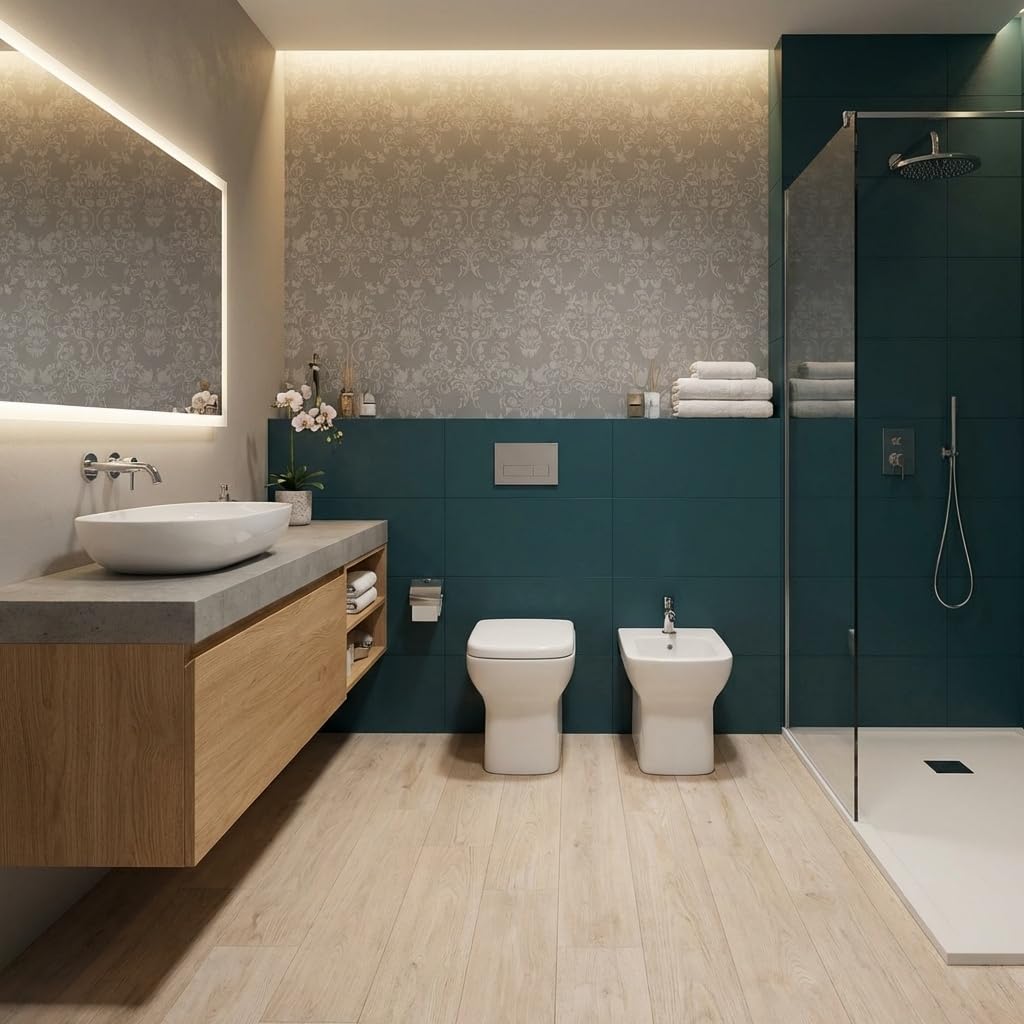 Gravena Coppia sanitari filomuro in ceramica bianco Piccolo
