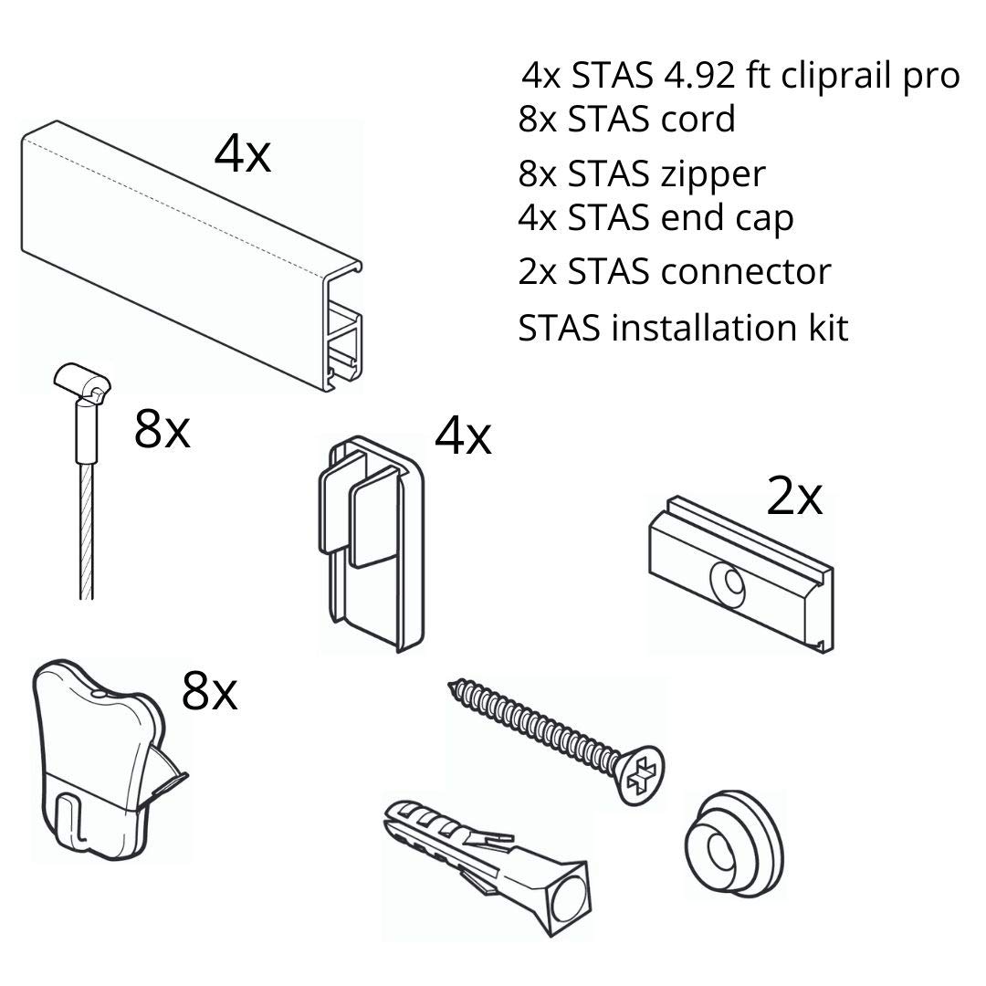 Buy STAS Cliprail Pro Picture Hanging System Set Covers 19.69 ft of