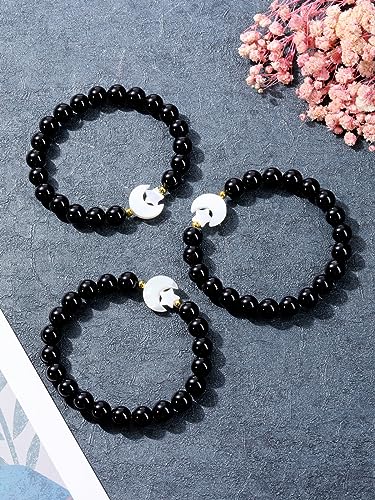 Top Plaza Amethyst Healing Crystal Stone Bracelet for Women 8mm Crystal Beads Moon Star Charm Stretch Bracelet Handmade Energy Gemstone Bracelet Jewelry2