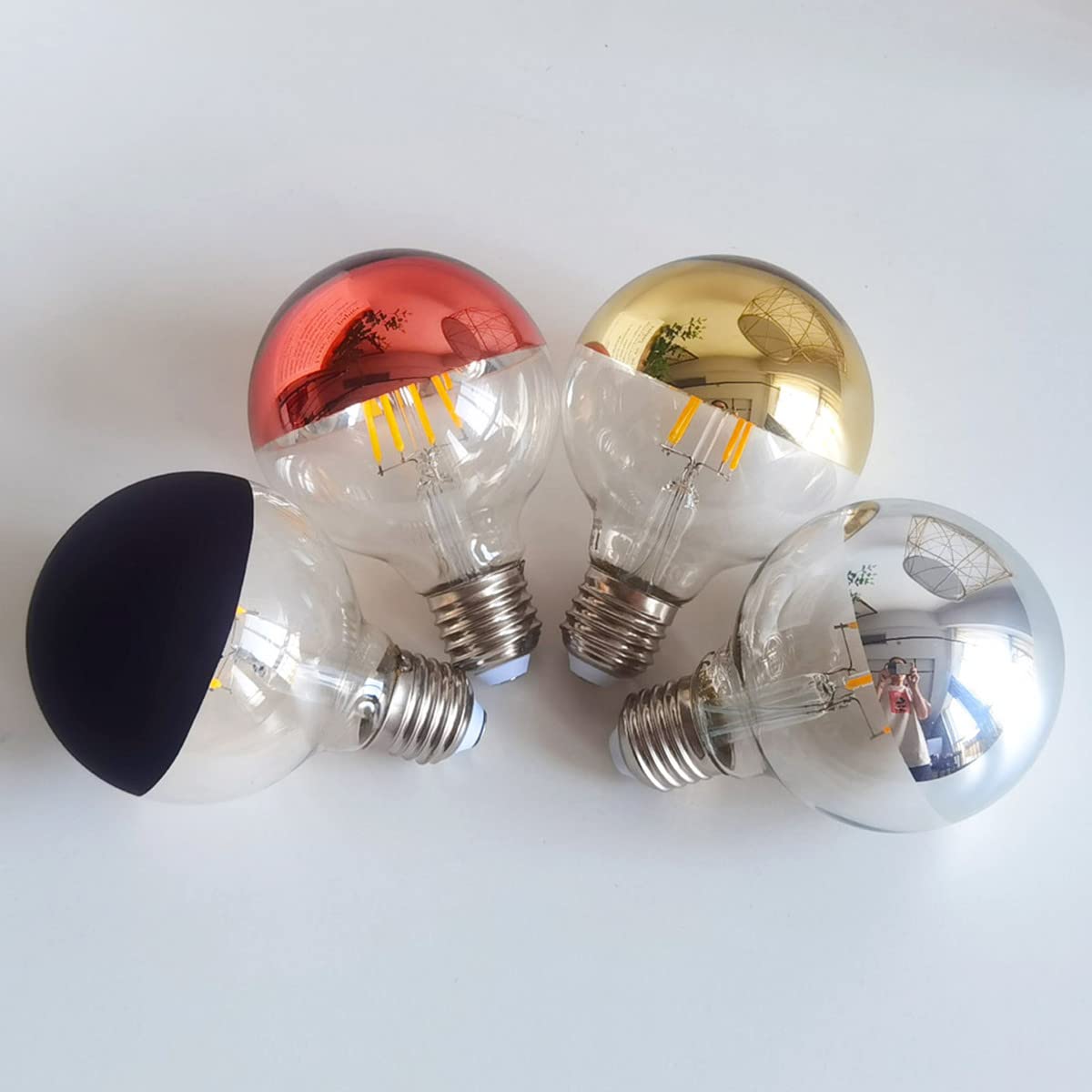 Żarówka LED Edisona, żarówka vintage, 4 W, ciepła biel, 2500 K, żarówka LED 220/240 V, gwint Edisona, E27, podstawa, specjalna, dekoracyjna żarówka (srebrna)