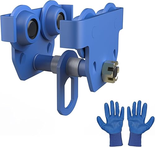 CPROSP Carro de haz manual de 3 toneladas, capacidad de 6613 libras con ruedas dobles y ancho ajustable de 3-6 pulgadas para vigas en I. Carro de