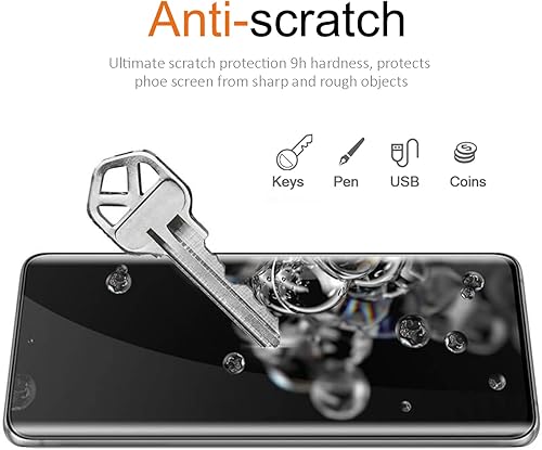 Miniatura 5 de Protector de pantalla de vidrio templado para Samsung Galaxy S20 Ultra 5G y protector de lente de cámara reconocimiento de huellas dactilares Vidrio