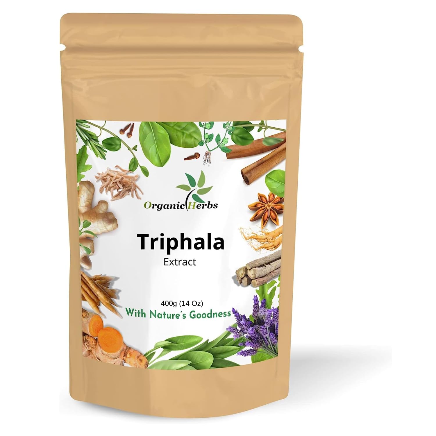 Organic Herbs Triphala Extract Powder (Brown Pauch 400Gm)