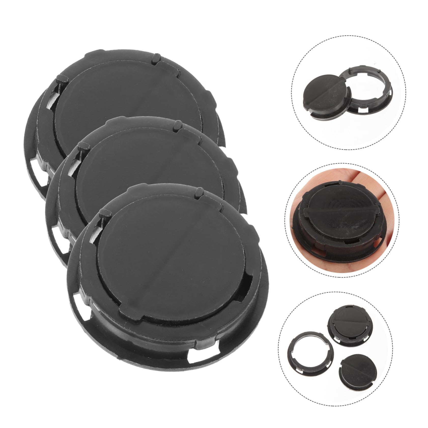 MAGICLULU 20pcs Piggy Bank Bottom Cover Piggy Bank Jar Replacement Parts Plug Cash Jar Small Savings Jar Piggy Bank Accessory Piggy Bank Stopper Twist Piggy Banks Covers Black