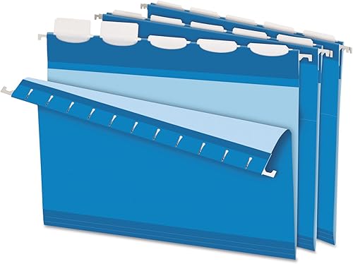 Pendaflex Ready-Tab Carpetas colgantes reforzadas, tamaño carta, azul, 5 pestañas, 25BX (42622)
