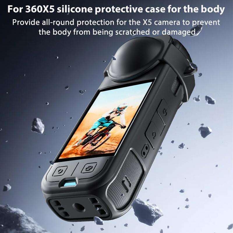 Image of Yantralay Soft Silicone Camera Case Body Cover with Lens Cap for Insta 360 ONE X5 | Shockproof, Anti-Scratch, Precise Fit Protective Case for X5 Action Camera Accessories