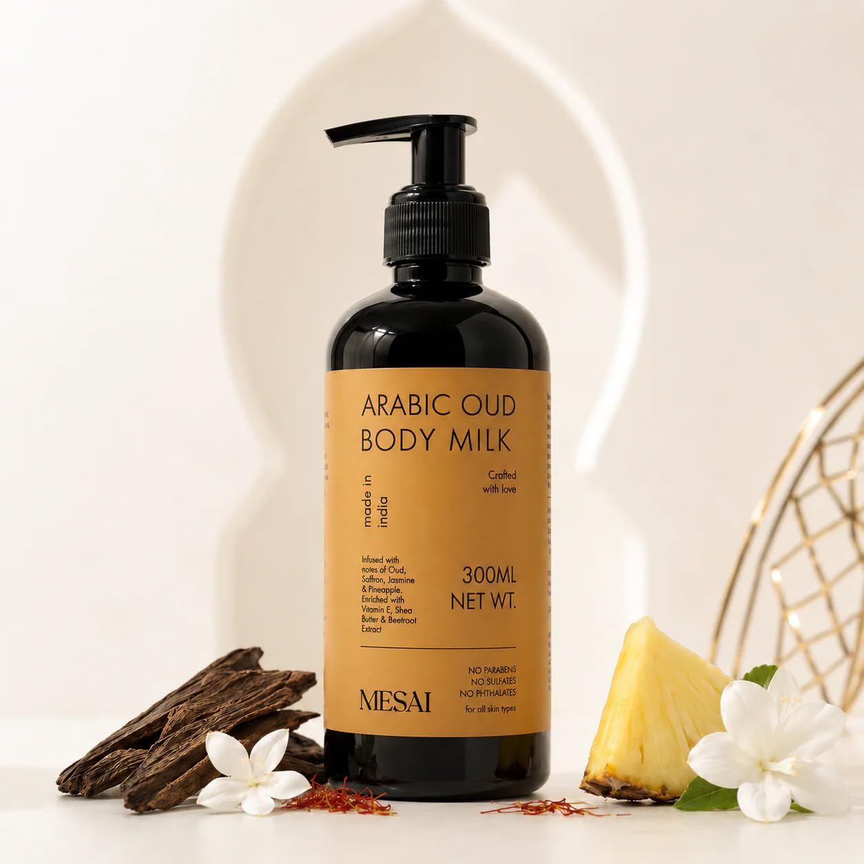 Arabic Oud Body Milk, 300ml | Lightweight Daily Moisturizer with Shea Butter, Vitamin E & Beetroot Extract | Long-Lasting Oud, Saffron, Jasmine & Pineapple Fragrance | For Soft & Hydrated Skin-image-22