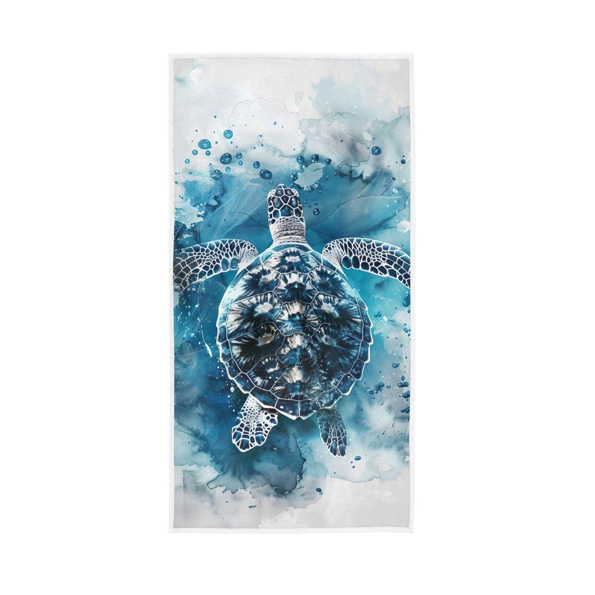 HUYGD Watercolor Turtle in Ocean Hand Towels Bathroom, Hand Towel for Bathroom, Shower, Hotel, Spa 15 x 30 Inches