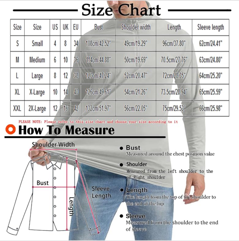 Fishing Shirts for Men Long Sleeve Quarter Zip Sun Protection UPF 50 + Tees Fishing Running Rash Guard T-Shirt Outdoor2