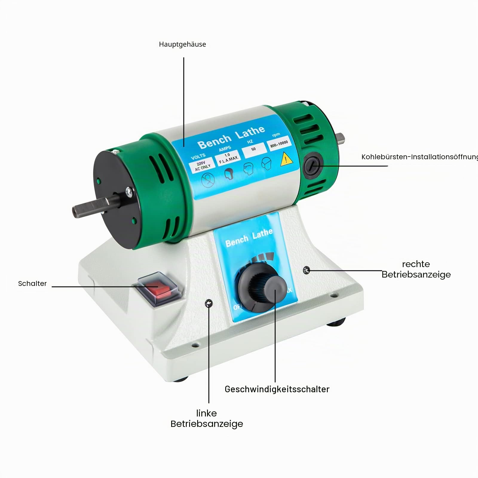 320W Kleine Poliermaschine Schmuck aus Aluminiumlegierung, Multifunktionale Tischpoliermaschine Schmuckschleifmaschine mit Zubehör, Tischpolierer Schleifmaschine für Schmuck, Holz, Metall