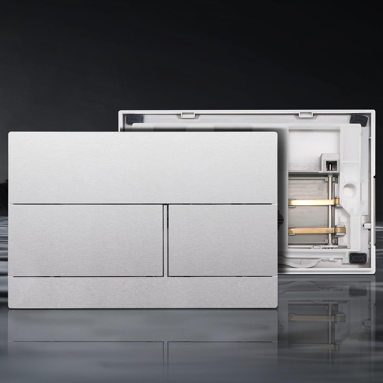 PuritySage Dual Flush Actuator Plate for Wall Hung Toilet,Compatible with TOTO YT980#SS,Water Saving Toilet Parts,Brushed Stainless Steel,Easy to Clean and Install