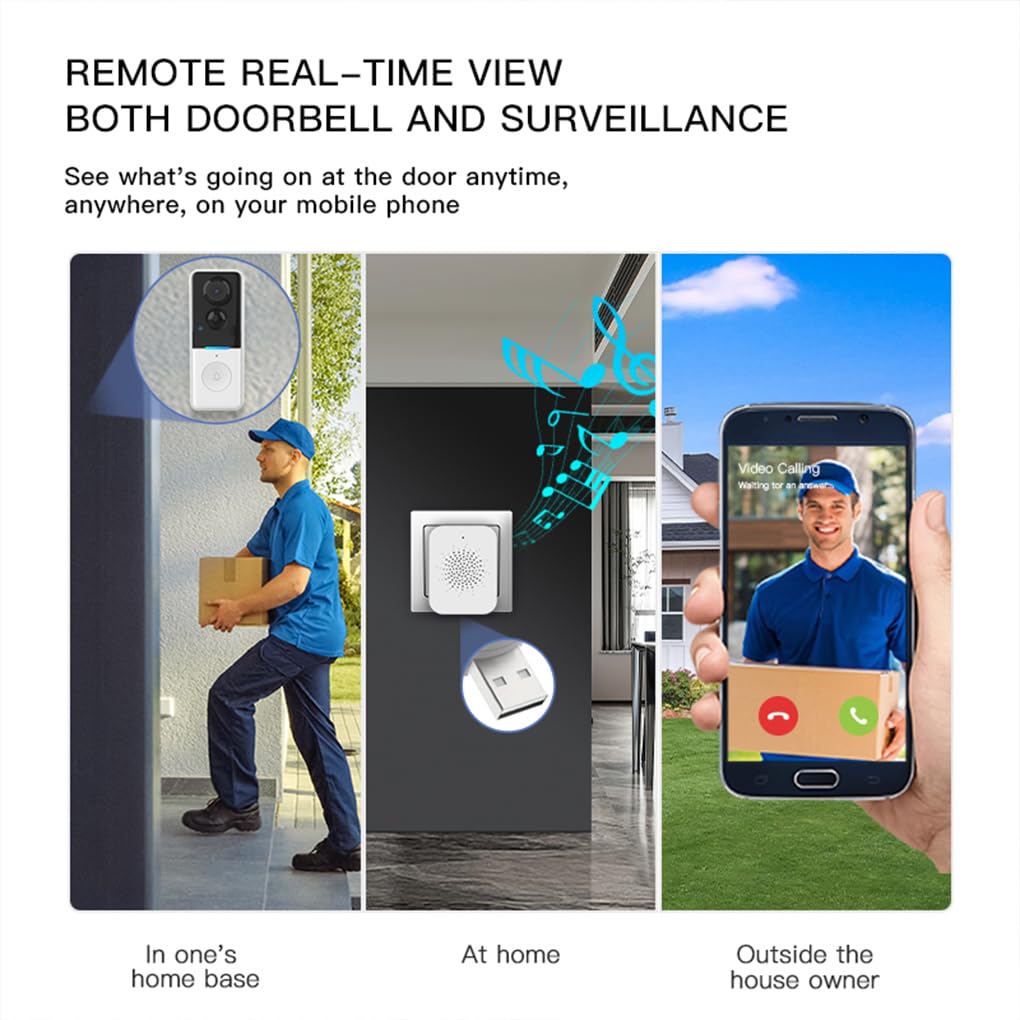 Timbre inalámbrico con cámara, Impermeable, 4G, WiFi, vídeo HD, 2,4G, batería de Larga duración, hogar Inteligente, comunicación bidireccional.