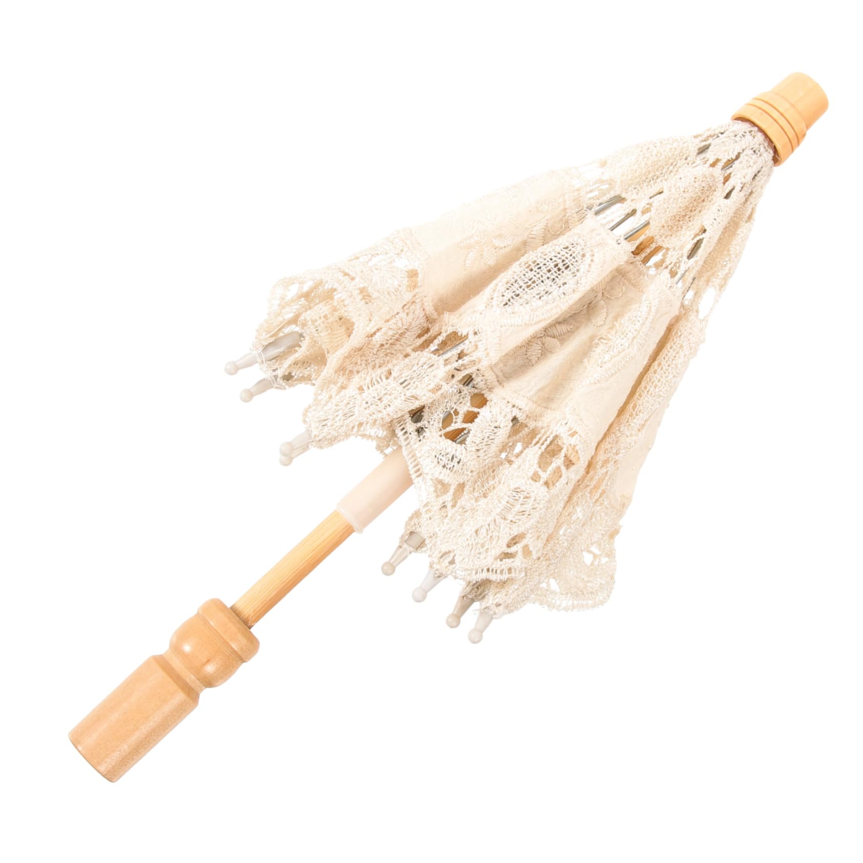 BESTonZON 3pièces Parasol Dentelle Élégante Pour Mariage Accessoire De Photographie Parapluie Décoratif Portable Pour Fêtes Et Événements Spéciaux Couleur Blanche Compacte