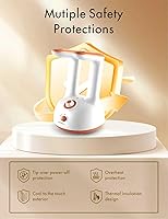 Vista 7 de Euphonious Secador de botas, secadora de zapatos con 6 ajustes de temporizador, para botas de trabajo y botas de invierno, blanconaranja