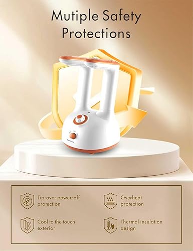 Miniatura 7 de Euphonious Secador de botas, secadora de zapatos con 6 ajustes de temporizador, para botas de trabajo y botas de invierno, blanconaranja