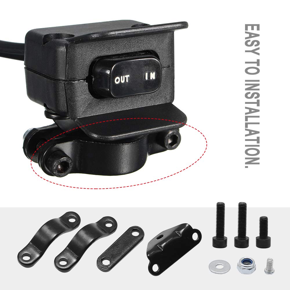 12V Winch Switch with Mounting Bracket, Heavy Duty 4 Wheeler Handle bar Control Switch Winch Rocker Thumb Switch for KFI, WARN, Ramsey, Badland etc. ATV/UTV, 3 Meter Black