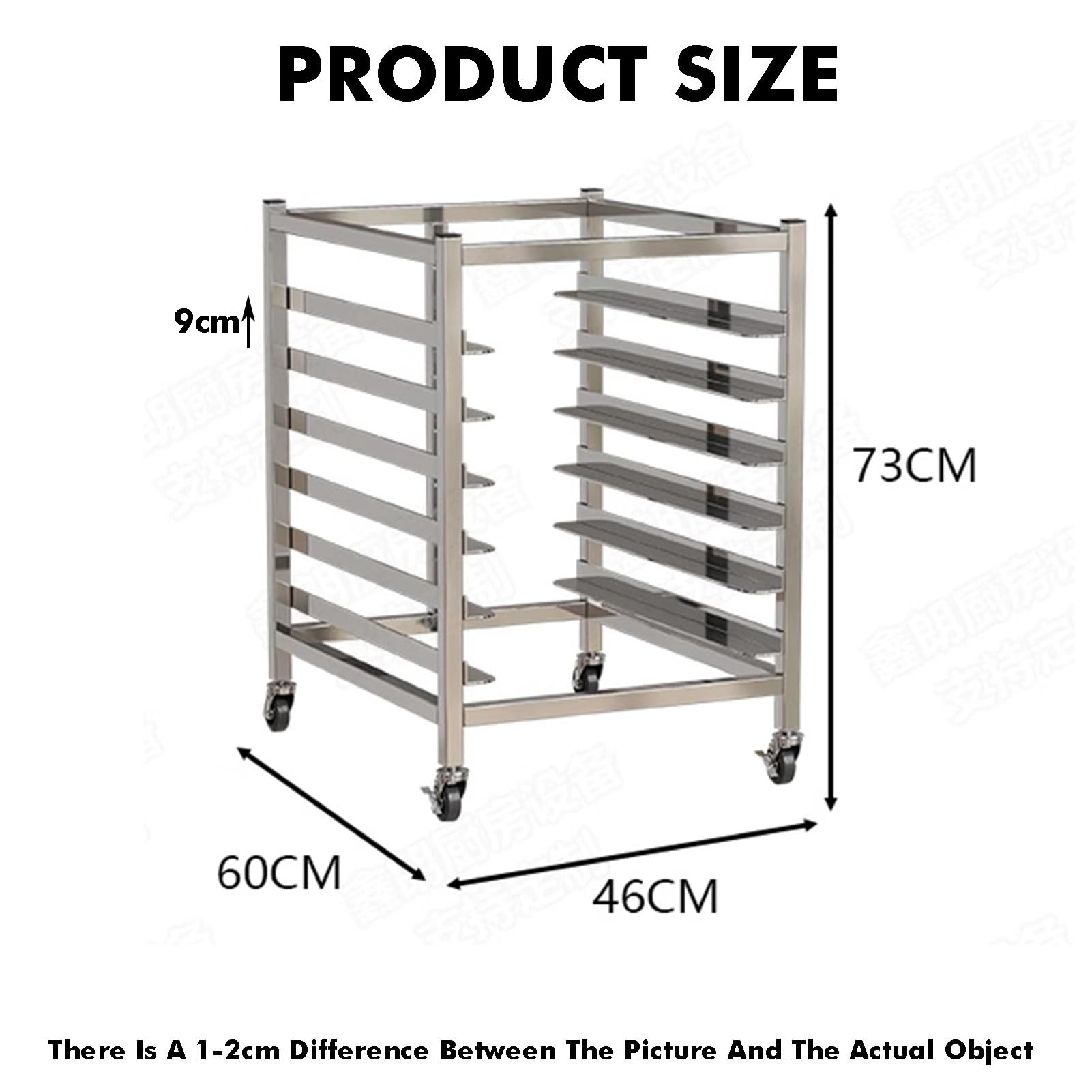 Carrello Porta Teglie In Alluminio For Panini, Carrello Portavivande Commerciale Con Ruote Frenanti, Griglia Di Essiccazione Con Divisori Regolabili(6-Tier)