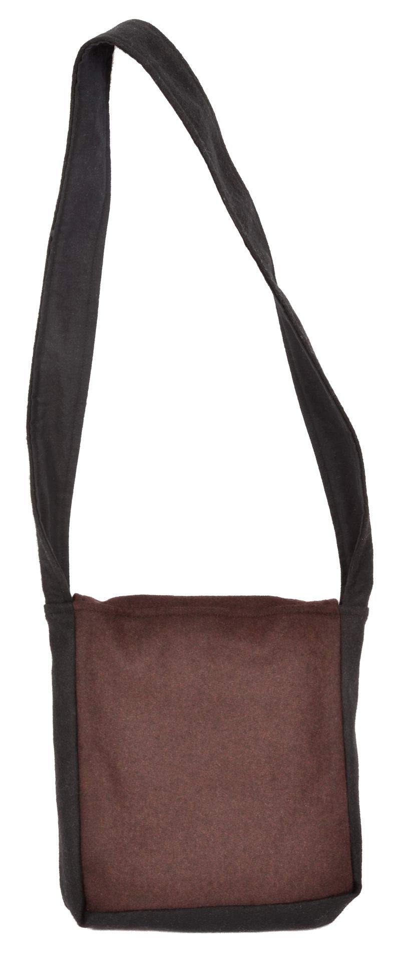 Borsa medievale Dwain in feltro di lana nero-rosso, nero-verde, nero-marrone, nero-blu avvolgimento LARP