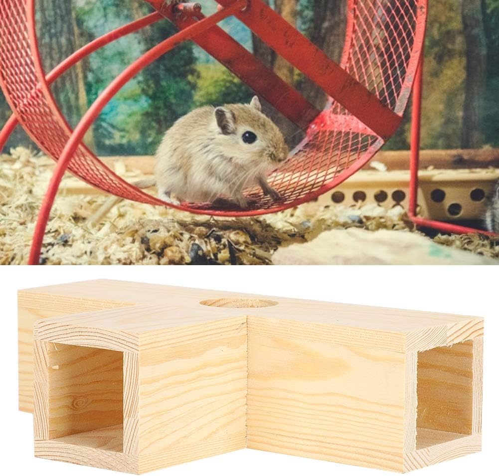 Wooden Hamster Tunnel Tube | Expandable Pet Playground for Hamsters/Tiny Creatures/Small Animals | Authentic Wood Dwelling & Activity Toy | 2 Sizes: Compact & Spacious