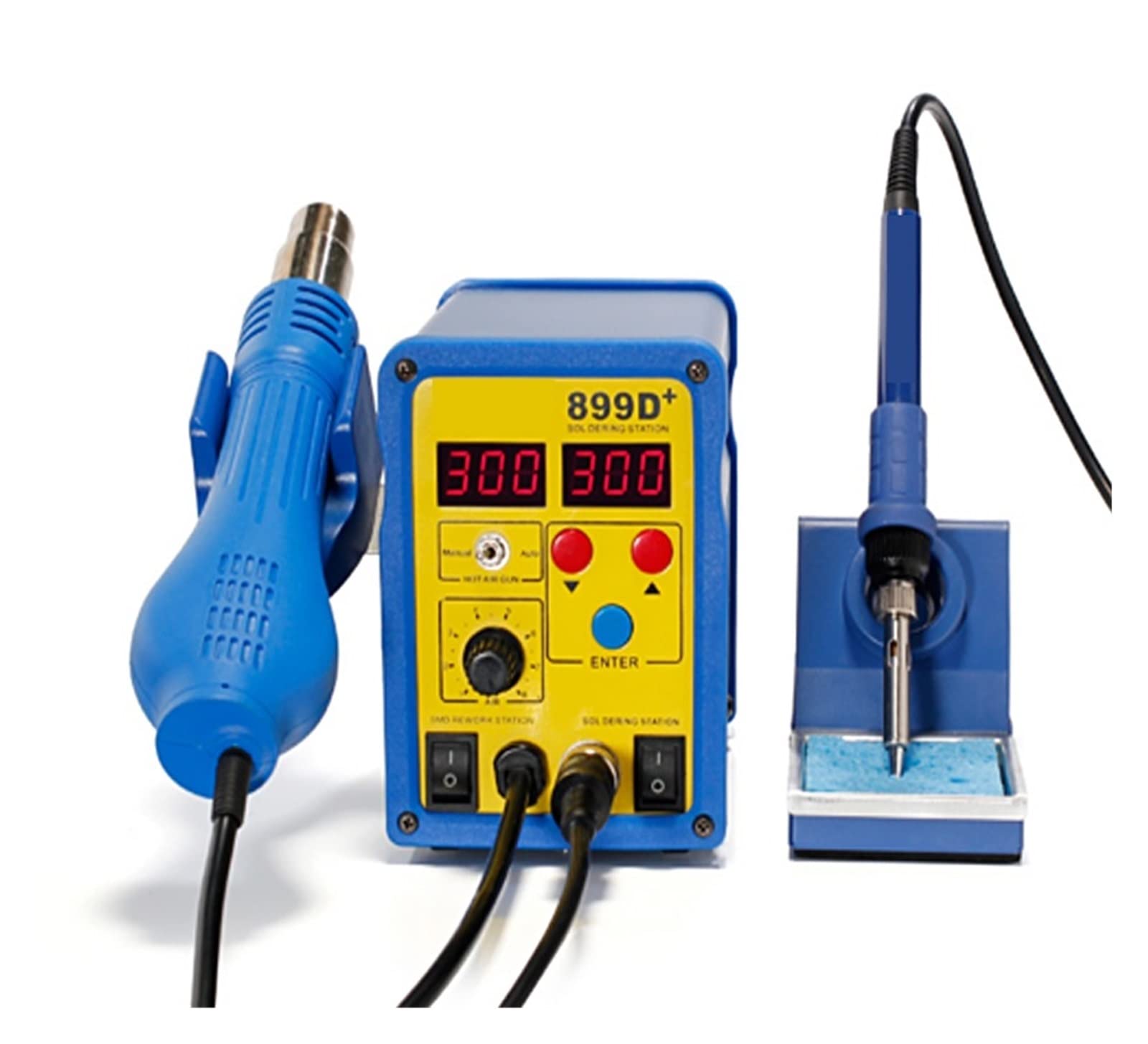 Kit saldatore 899D+720W Stazione di saldatura Pistola ad aria calda Stazione di dissaldatura digitale intelligente Manuale Modalità di lavoro automatica