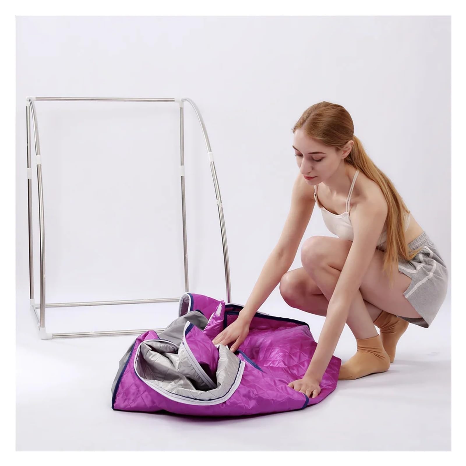Remote Portable One Person Infrared Suitable Indoor Sauna Room For Family(Silver)