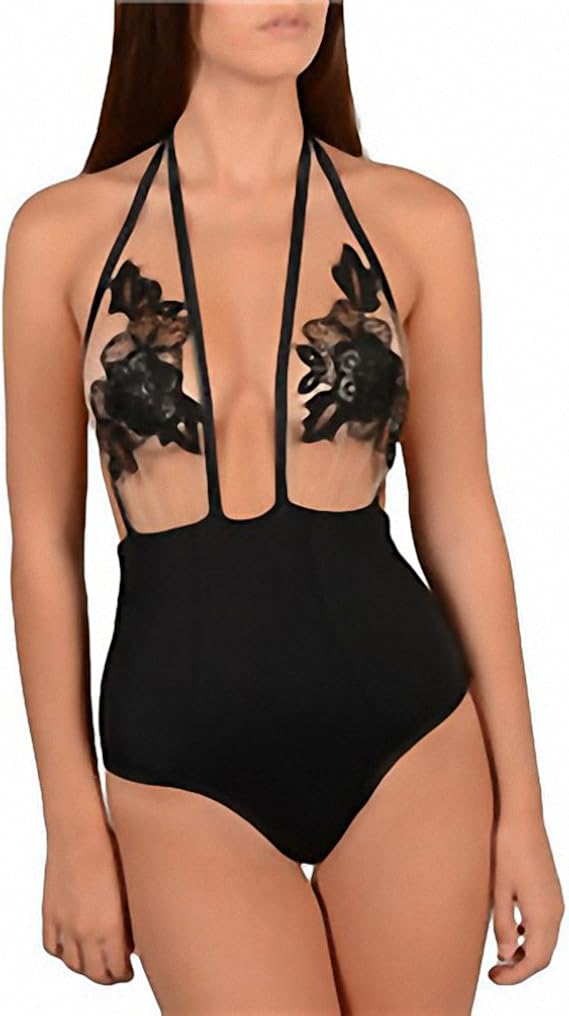 Amazon 新しい水着黒花メッシュワンピース水着レディースcut Out Monokini Swim Suitsレースsee Through水着レディース Us サイズ S カラー ブラック ビキニ セパレーツ 通販