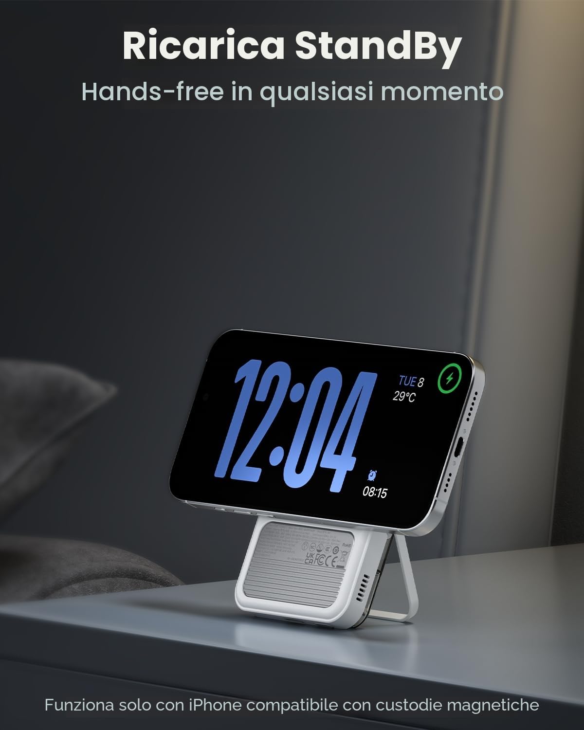 SHARGE ICEMAG 2 Powerbank 10000mAh MagSafe, Qi2 15W Externe Batterie | Ladegerät mit Aktivkühlung, Externe Batterie mit Transparentem Klappständer, Tragbares Ladegerät für iPhone 16/15/14 Serie