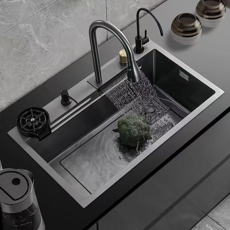 ZENY Premium 30x18x10 inch Kitchen Sink with ANTI SCRATCH Integrated Waterfall and Pull-down Faucet Set Stainless Steel Sink with Cup washer and Drain Baskets (B0D3KXPFZB) Amazon Price History, Amazon Price Tracker