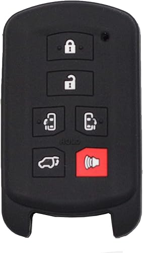 Miniatura 3 de Funda protectora de goma para llavero inteligente con control remoto de goma, compatible con Toyota Sienna 2011 2012 2013 2014 2015 2016 2017 2018