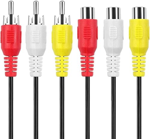 Lapetus 10ft 3 RCA macho a hembra Audio Compuesto Extensión Cable de Video para DVD AV TV