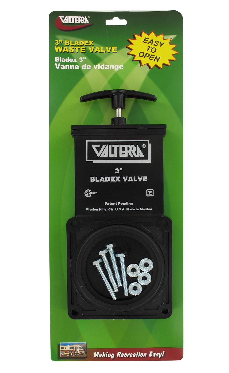 Valterra T1003VP - Válvula de desagüe de 3 pulgadas, color negro Valterra