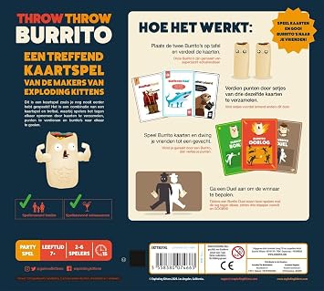 Exploding Kittens Throw Throw Burrito NL - Card Game - A card game and dodgeball in one - For the whole family [EN]