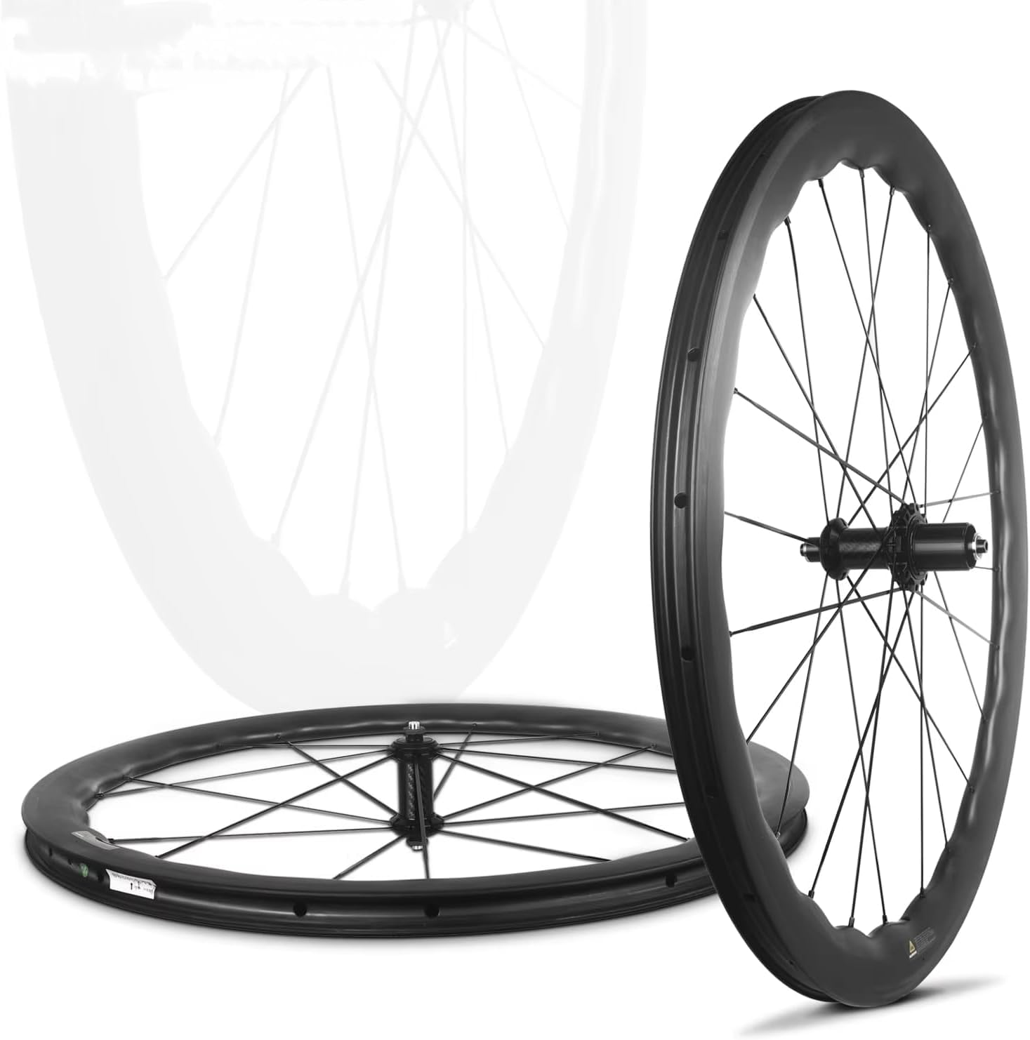 Ruote in Fibra di Carbonio per Bici da Corsa 700C Clincher Set di Ruote 50-45 Mm Superficie Opaca 28 Larghezza QR, Freno C/V, Compatibile HG con Pacchi Pignoni A 7/8/9/10/11/12 velocità