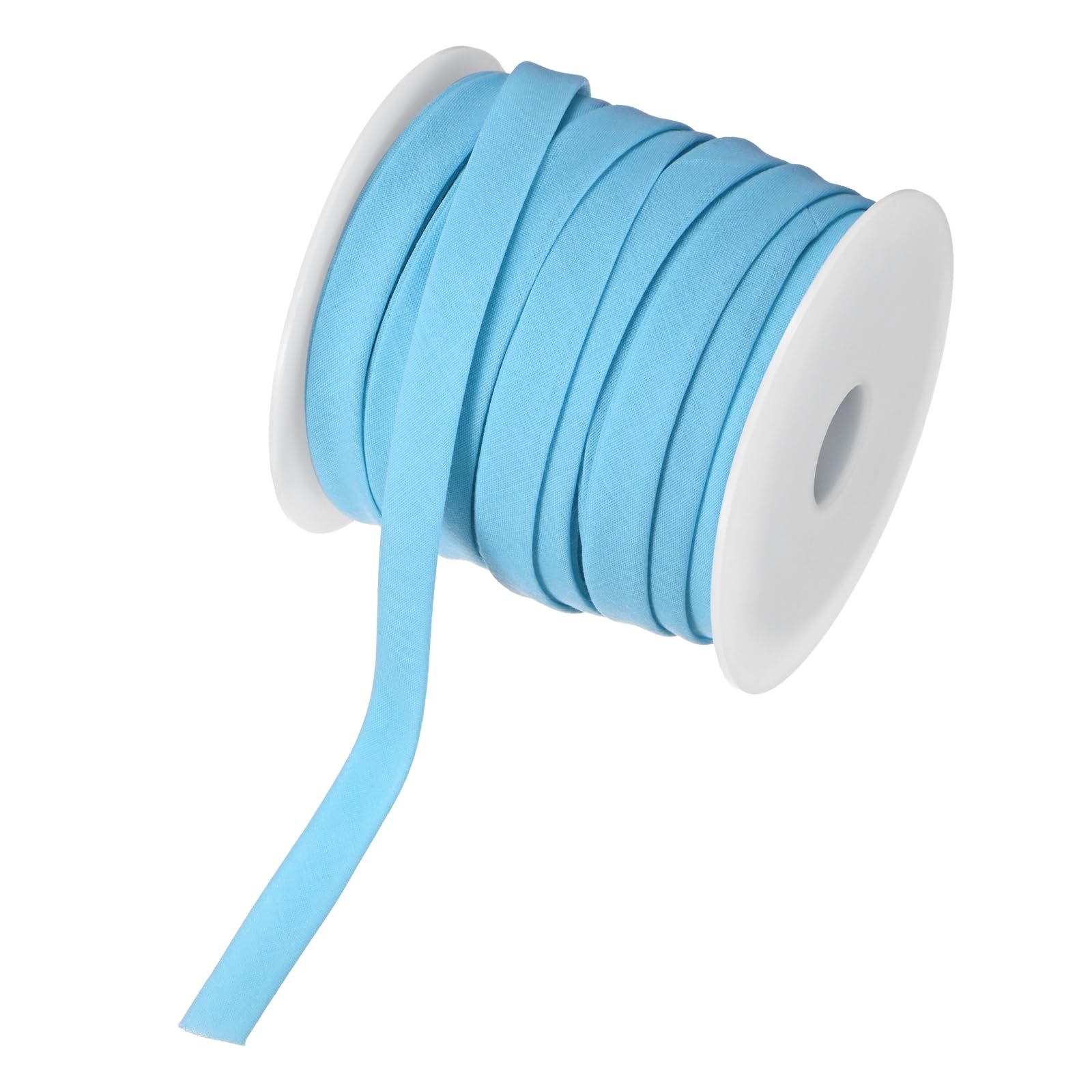 M METERXITY Double Fold Bias Tape, 1/2 Inch x 25 Yard Piping Trim Fabric Binding Tape for Sewing, Apply to Seaming, Hemming, Binding, Quilting, DIY Craft Accessories (Light Blue)