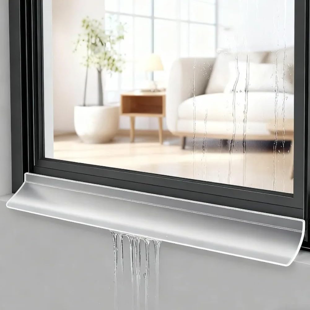 Barriera antipioggia autoadesiva, 300 cm, deflettore antipioggia in gomma flessibile con larghezza 35 mm per porte e casa, trasparente (nero)