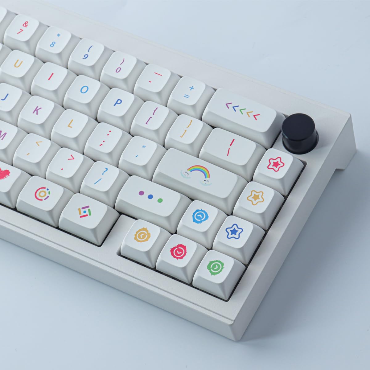 Keycaps Lot de 137 touches blanches à sublimation XDA pour commutateurs Cherry MX ISO/ANSI Disposition des claviers mécaniques