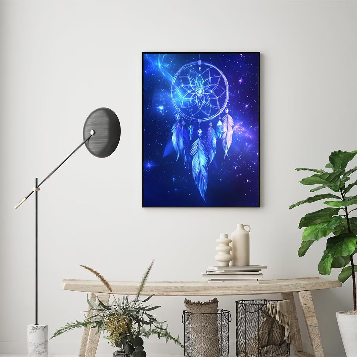 Dipingere con i Numeri Feather, Paint by Numbers Adulti Sky stellato, Fai da te Creativi Adulti Quadri da Dipingere Numerati Kit per Decorazione Della Parete Casa Regalo 100x135cm Senza Cornice 2F-D