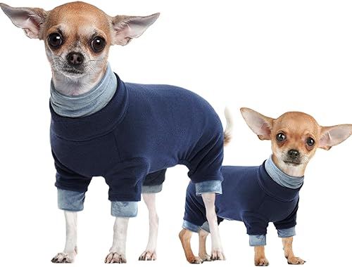 Kuoser Suéter de forro polar para perro, pijama cálida para perro, sudadera térmica para perros pequeños, medianos, hembras y niños, traje suave de