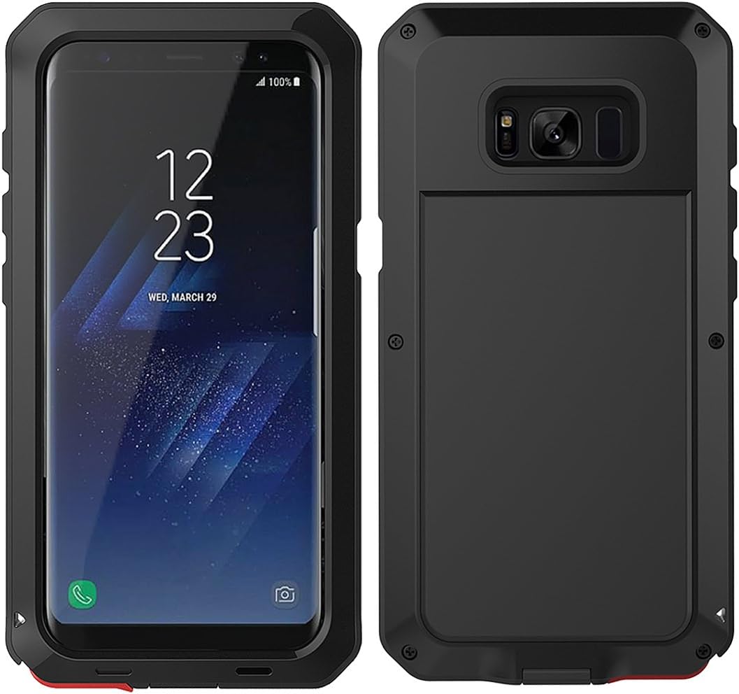 MRSMR Samsung Galaxy S8 Case, Ultra Rugged Dust Proof Snowproof Shockproof Heavy Duty Case Protective Case Defender Cover For Samsung Galaxy S8-Black S8