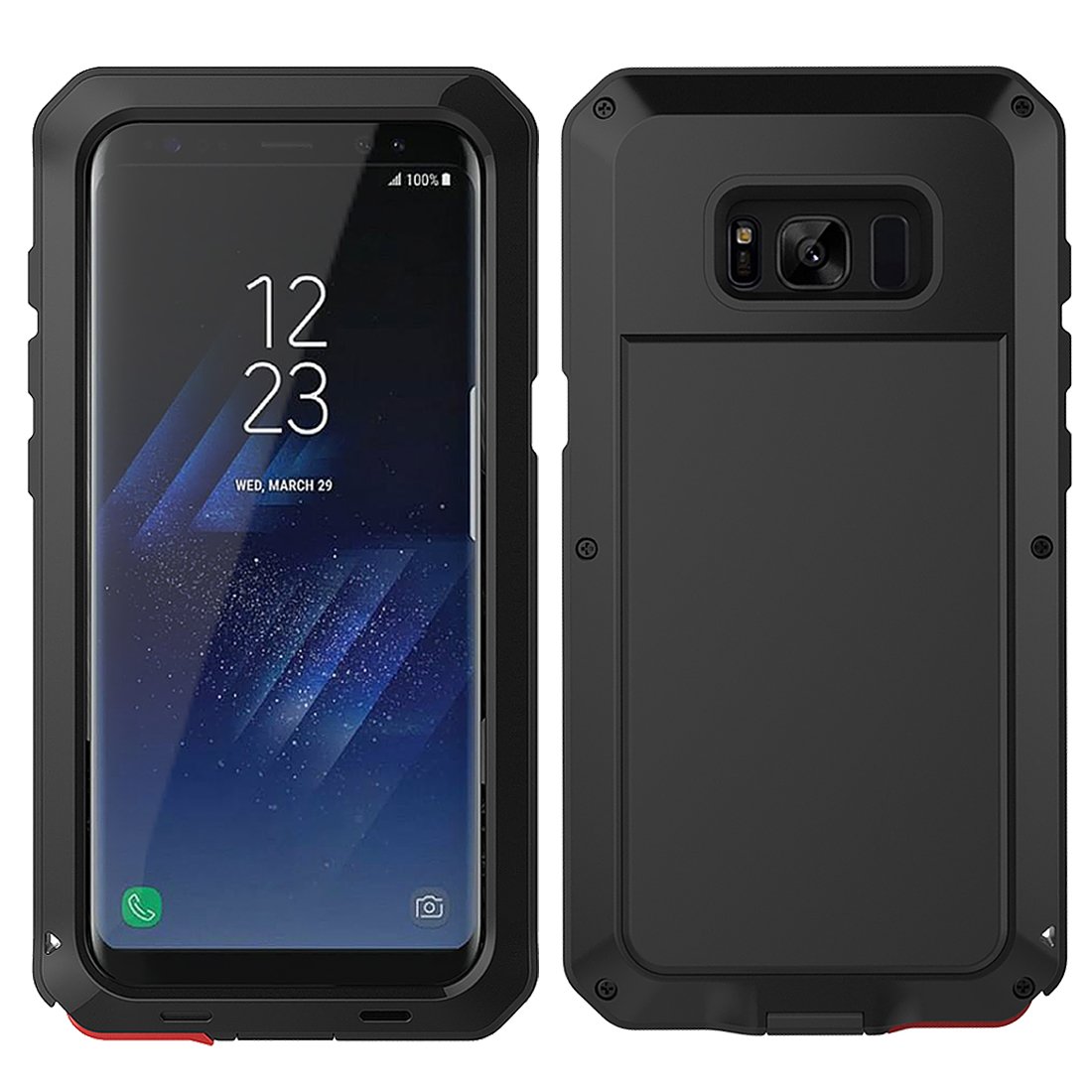 MRSMR Samsung Galaxy S8 Case, Ultra Rugged Dust Proof Snowproof Shockproof Heavy Duty Case Protective Case Defender Cover For Samsung Galaxy S8-Black S8