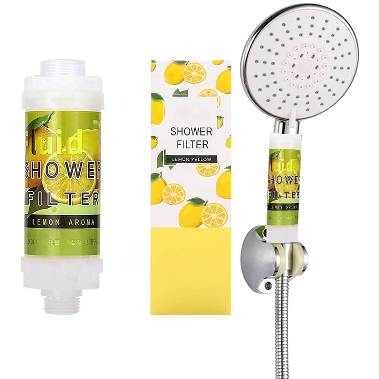 ZPLNOSINFragrance Bathing Filter, Household Fragrant Shower Filter, Aroma Therapy Vitamin C Showerhead Filter for Home Bathroom, Chlorine & Fluoride Shower Filter Helps Dry Skin & Hair Loss (Lemon)