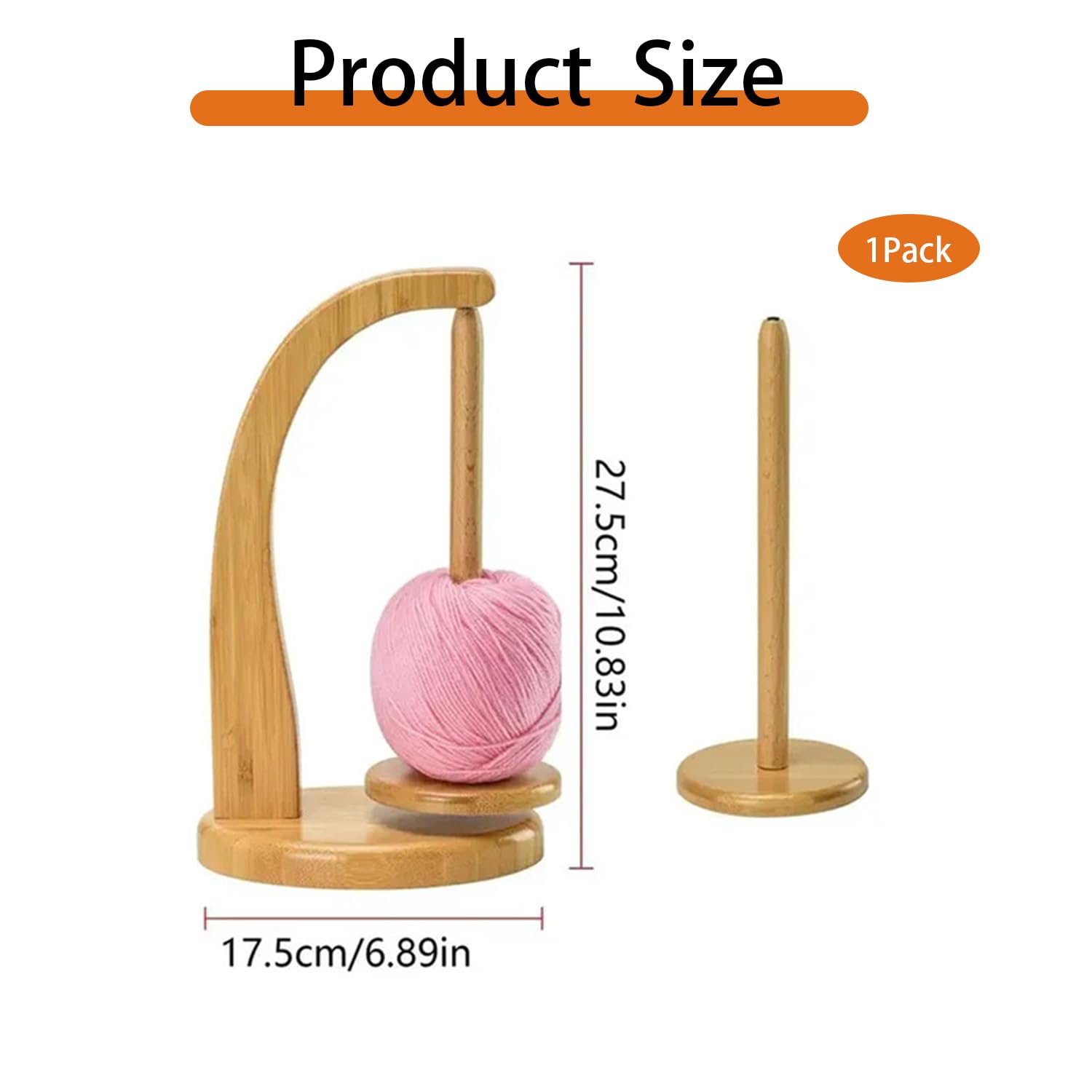 Bobinadora de Lana, bobinadora de Hilo Giratorio, Soporte magnético para Carrete de Hilo, para Accesorios de Tejido, Regalos, bobinadora de Hilo, Soporte para Carrete de Hilo (Madera)