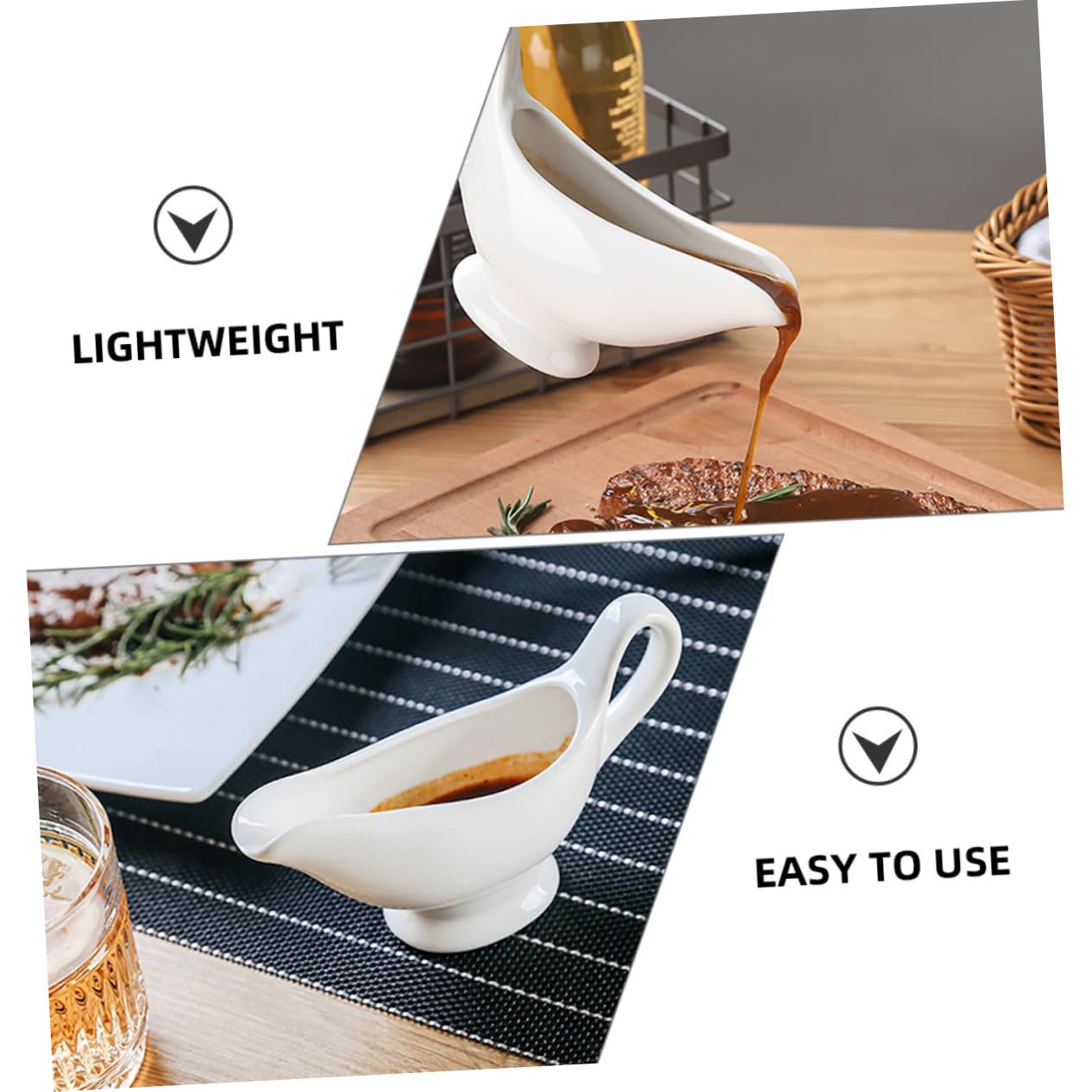 VICASKY Brocca per Latte in Ceramica Piccola 70ml con Beccuccio Ergonomico per Panna, Sciroppo e Condimenti, Salsiera da Cucina per Uso Quotidiano e Bar